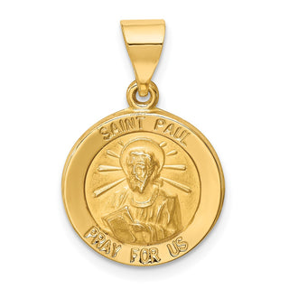 14k Yellow Gold Polished and Satin St. Paul Medal Pendant XR1376