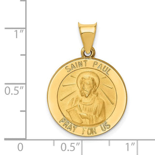 14k Yellow Gold Polished and Satin St. Paul Medal Pendant XR1377