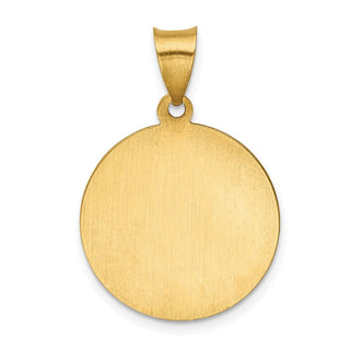 14k Yellow Gold Polished and Satin St. Peregrine Medal Pendant XR1378