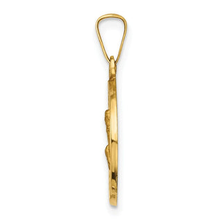 14k Yellow Gold Polished and Satin St. Peregrine Medal Pendant XR1379