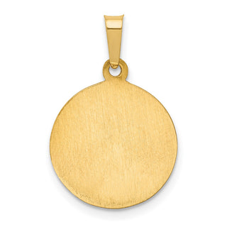 14k Yellow Gold Polished and Satin St. Peregrine Medal Pendant XR1379