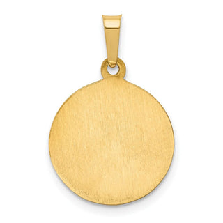 14k Yellow Gold Polished and Satin St. Peregrine Medal Pendant XR1379
