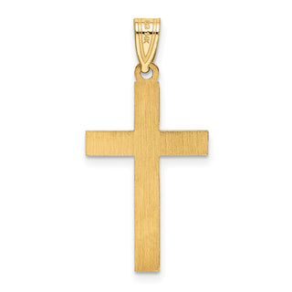 14k Yellow Gold Floral Cross Pendant XR138