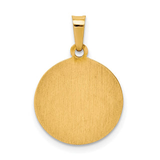 14k Yellow Gold Polished and Satin St. Raphael Medal Pendant XR1382
