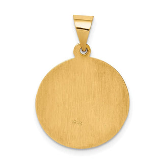 14k Yellow Gold Polished and Satin St. Raphael Medal Pendant XR1383