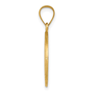 14k Yellow Gold Polished and Satin St. Thomas Medal Pendant