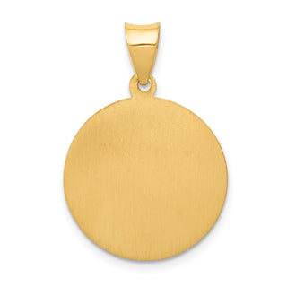 14k Yellow Gold Polished and Satin St. Thomas Medal Pendant
