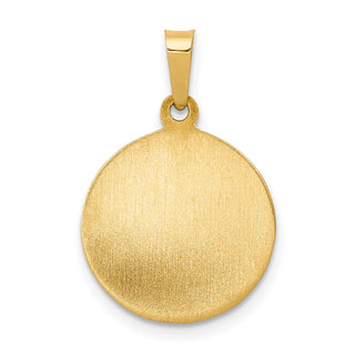 14k Yellow Gold Polished and Satin First Holy Communion Medal Pendant XR1388