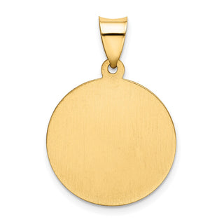 14k Yellow Gold Polished and Satin First Holy Communion Medal Pendant XR1389