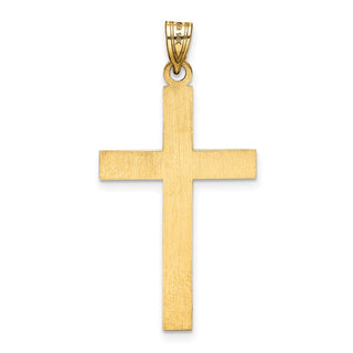 14k Yellow Gold Floral Cross Pendant XR139
