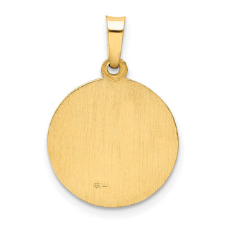 14k Yellow Gold Polished and Satin Holy Communion Medal Pendant