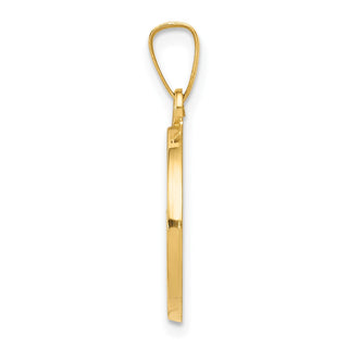 14k Yellow Gold Polished and Satin Confirmation Medal Pendant XR1392