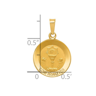 14k Yellow Gold Polished and Satin Confirmation Medal Pendant XR1392