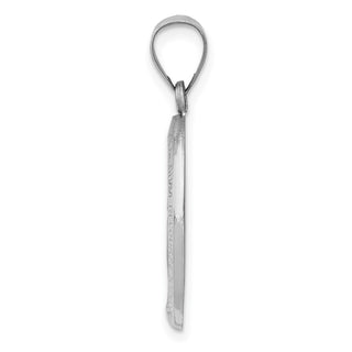 14k White Gold Polished and Satin Miraculous Medal Pendant XR1399