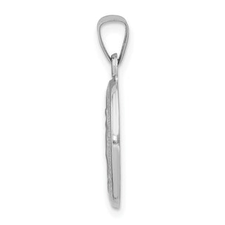 14k White Gold Polished and Satin Miraculous Medal Pendant XR1400
