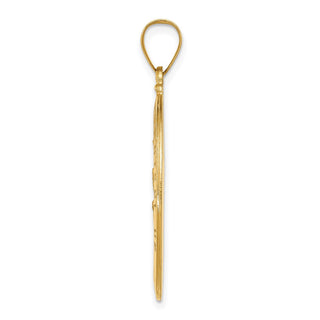 14k Yellow Gold Polished and Satin St. Christopher Medal Pendant XR1405