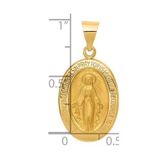 14k Yellow Gold Polished and Satin Miraculous Medal Pendant XR1406