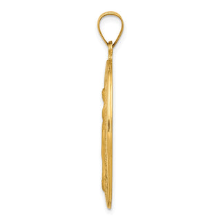 14k Yellow Gold Polished and Satin Miraculous Medal Pendant XR1407