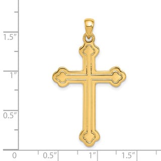 14k Yellow Gold Budded Cross Pendant XR141