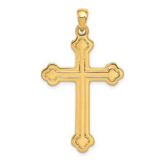 14k Yellow Gold Budded Cross Pendant XR141