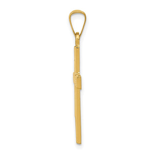 14k Yellow Gold Brushed and Polished Latin Cross Pendant XR1412