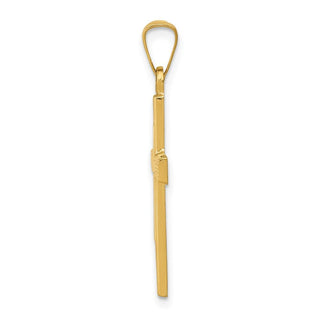 14k Yellow Gold Brushed and Polished Latin Cross Pendant XR1412