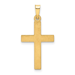 14k Yellow Gold Brushed and Polished Latin Cross Pendant XR1412