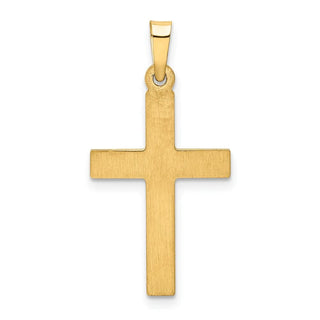 14k Yellow Gold Brushed and Polished Latin Cross Pendant XR1412