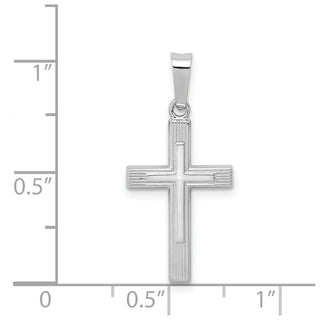 14k White Gold Polished Latin Cross Pendant XR1414