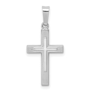 14k White Gold Polished Latin Cross Pendant XR1414