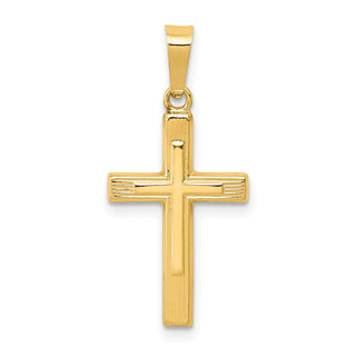 14k Yellow Gold Polished Cross Latin Pendant