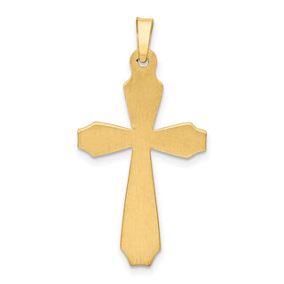 14k Yellow Gold Textured and Polished Passion Cross Pendant XR1423