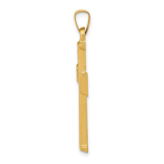 14k Yellow Gold Brushed and Polished Latin Cross Pendant XR1425
