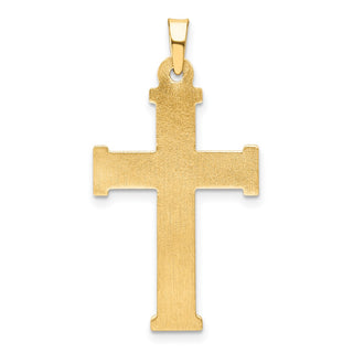 14k Yellow Gold Brushed and Polished Latin Cross Pendant XR1425