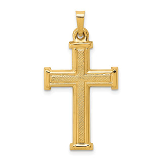 14k Yellow Gold Brushed and Polished Latin Cross Pendant XR1425