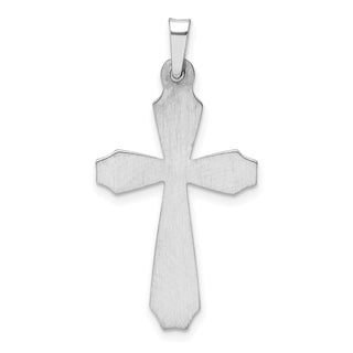 14k White Gold Textured and Polished Passion Cross Pendant XR1426