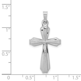 14k White Gold Textured and Polished Passion Cross Pendant XR1426