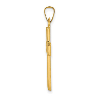 14k Yellow Gold Brushed and Polished Latin Cross Pendant XR1432
