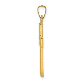 14k Yellow Gold Brushed and Polished Latin Cross Pendant XR1432