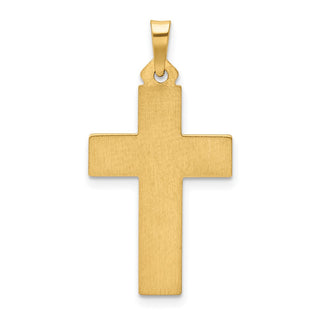 14k Yellow Gold Brushed and Polished Latin Cross Pendant XR1432