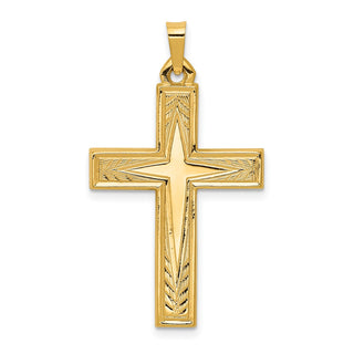 14k Yellow Gold Polished Latin Cross Pendant XR1433