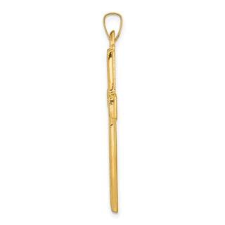 14k Yellow Gold Brushed and Polished Latin Cross Pendant XR1434
