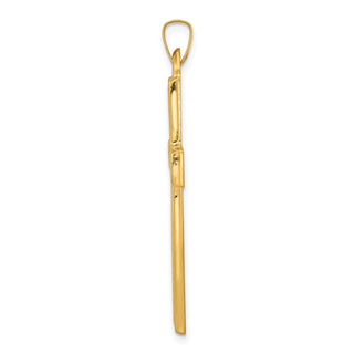 14k Yellow Gold Brushed and Polished Latin Cross Pendant XR1434