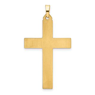 14k Yellow Gold Brushed and Polished Latin Cross Pendant XR1434