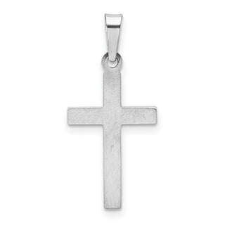 14k White Gold Polished Hollow Latin Cross Pendant