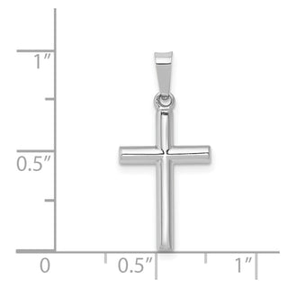 14k White Gold Polished Hollow Latin Cross Pendant