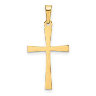 14k Yellow Gold Textured and Polished Latin Cross Pendant XR1438