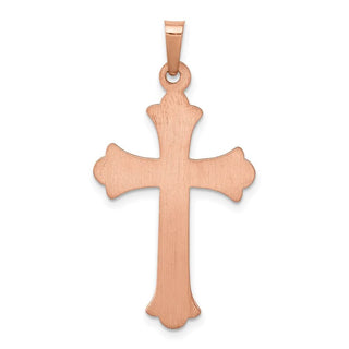 14k Rose Gold with White Rhodium Cross Pendant