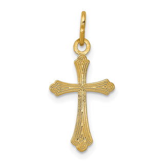 14k Yellow Gold Polished Small Cross Pendant