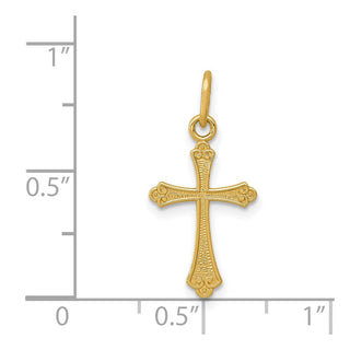 14k Yellow Gold Polished Small Cross Pendant